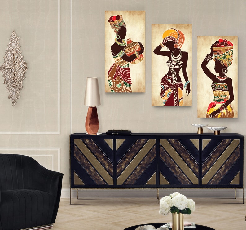 African Wall Art African Art Decor Black Woman Art Ethnic Etsy