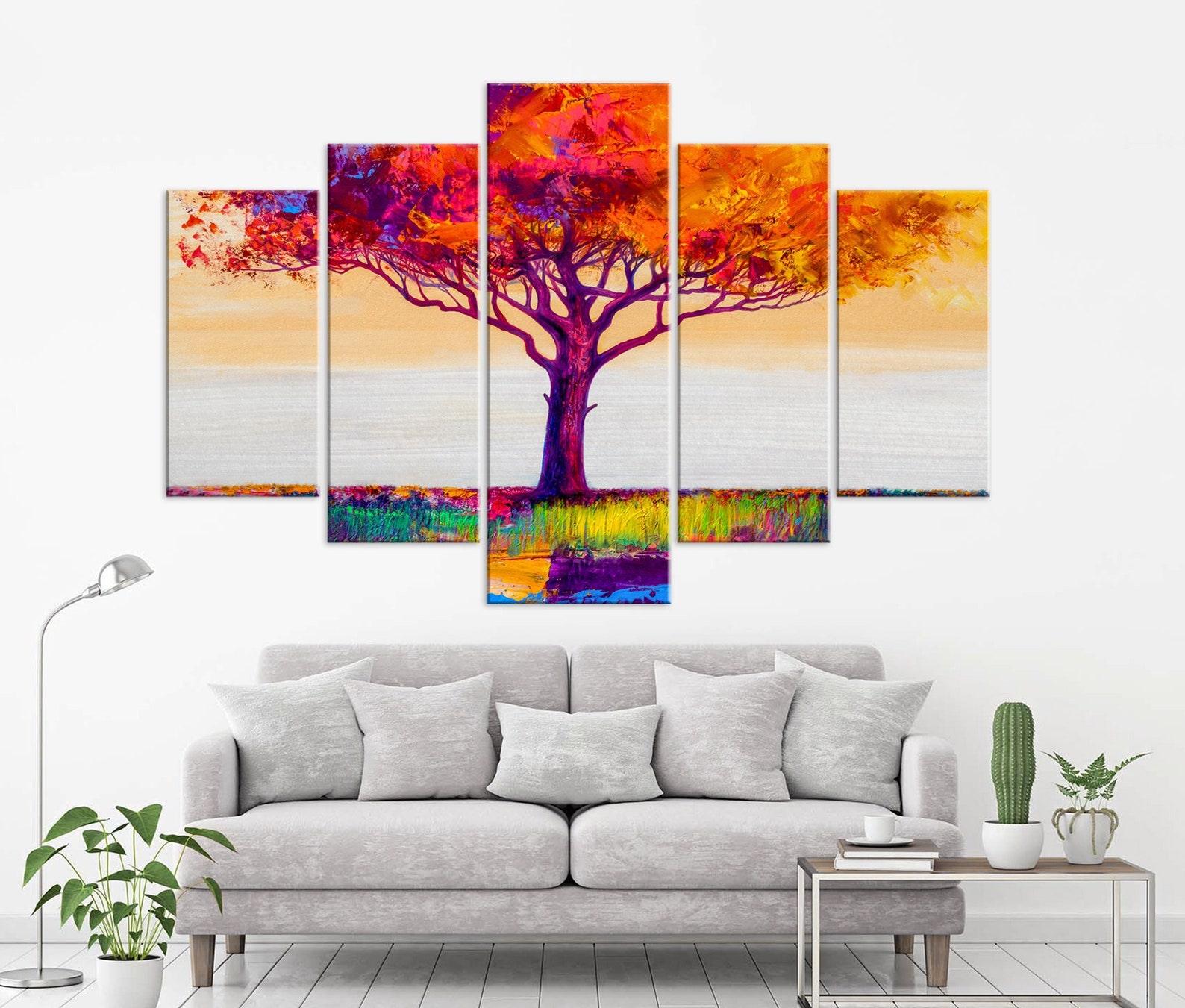 Colorful Tree Print Wall Art Nature Canvas Print Tree of Etsy
