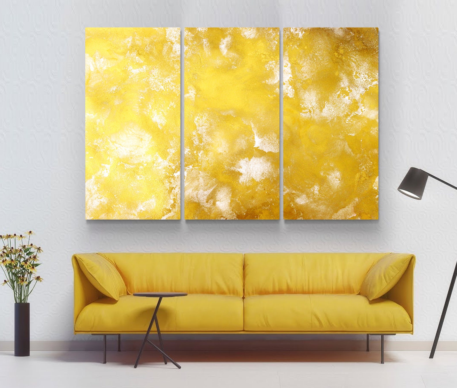 Yellow Abstract Wall Art Canvas Print Yellow Print Abstract Etsy