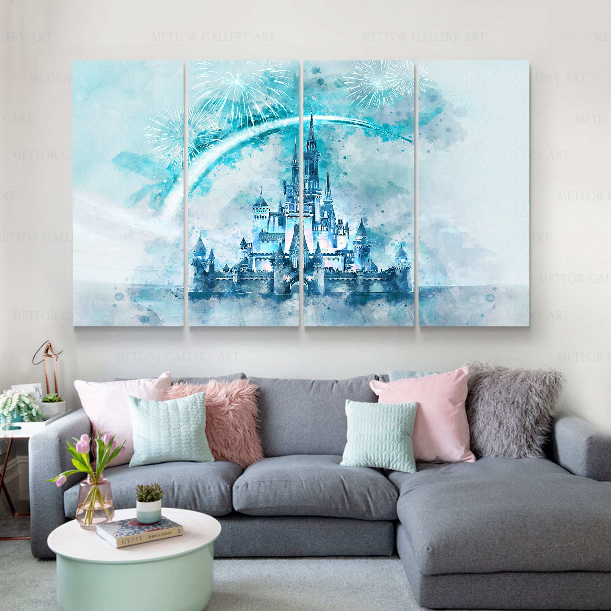 Disney Wall Art Cinderella Castle Disney Prints Art Living | Etsy