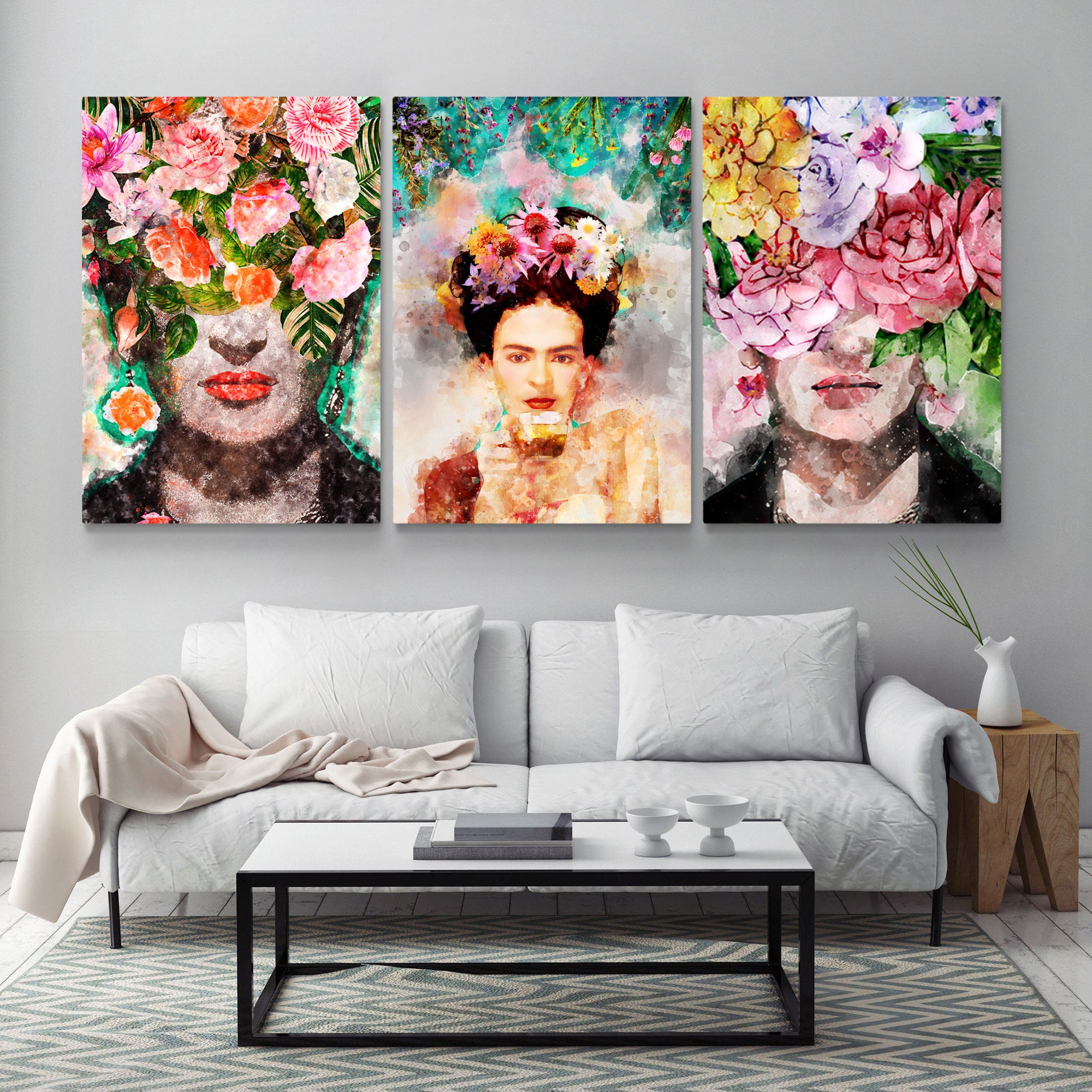 Frida Kahlo Canvas Print, Boho Wall Art, Frida Wall Art, Mexican Woman  Frida for Gift, Aesthetic Minimalist Wall Art, Living Room Decor - Etsy  Denmark