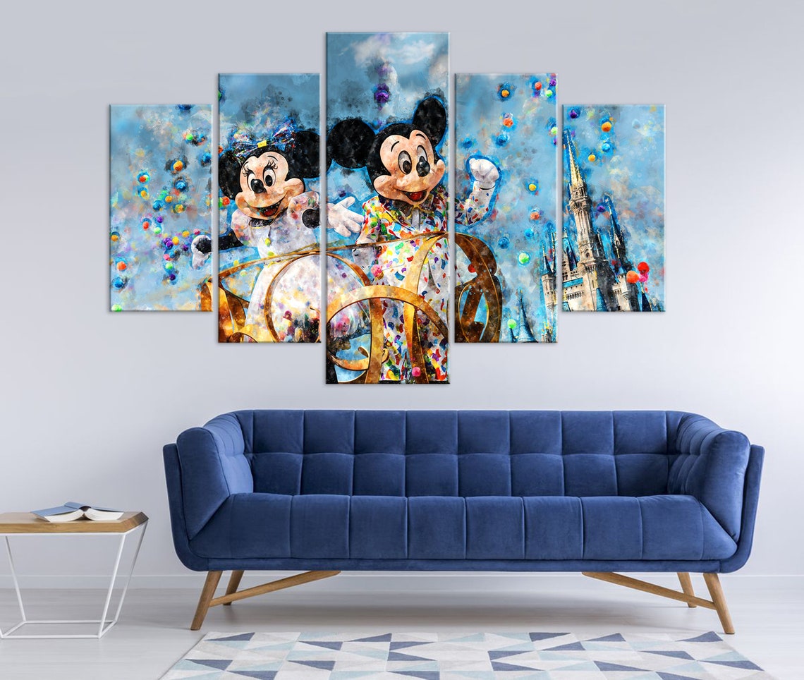 Mickey Mouse print Minnie and Mickey Mouse nursery wall art Etsy