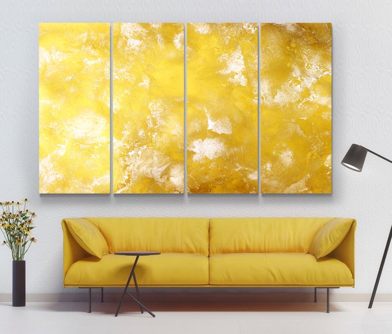 Yellow Abstract Wall Art Canvas Print Yellow Print Abstract Etsy