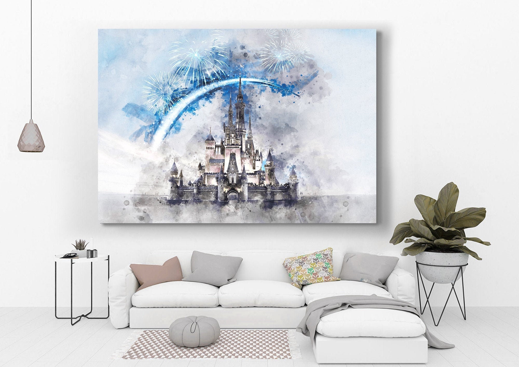 Disney Wall Art Cinderella Castle Disney Canvas Prints Etsy