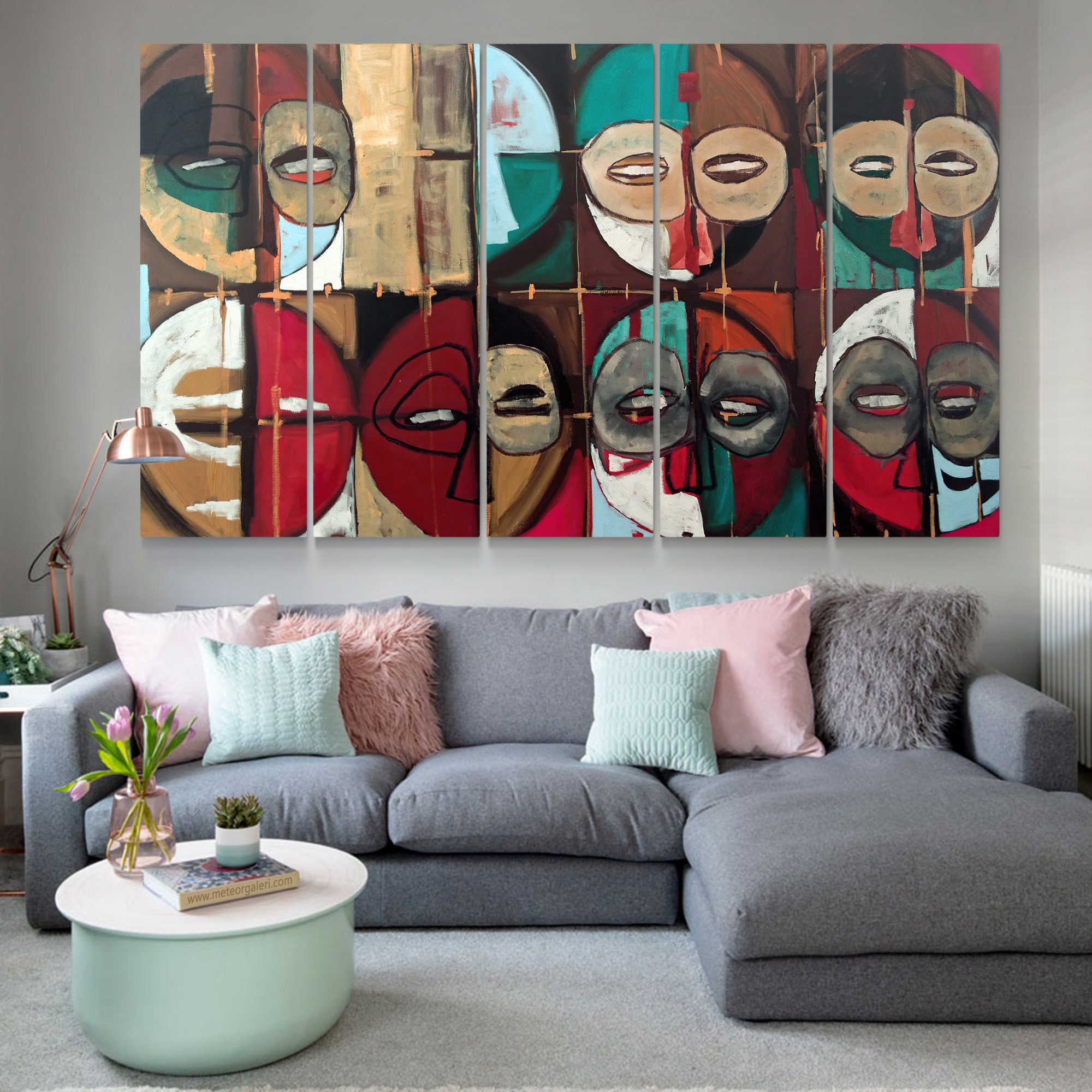 Abstract African wall art canvas print Colorful african Etsy