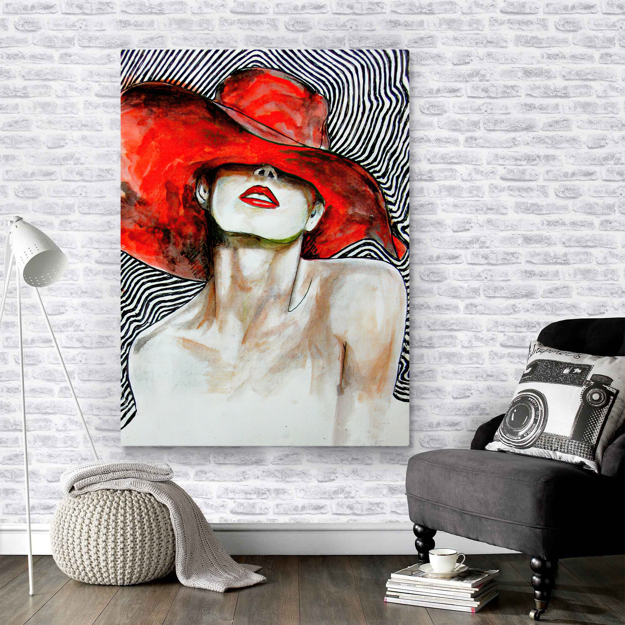 Woman Wall Art Woman Portrait Art Ladies Art the Woman With Etsy