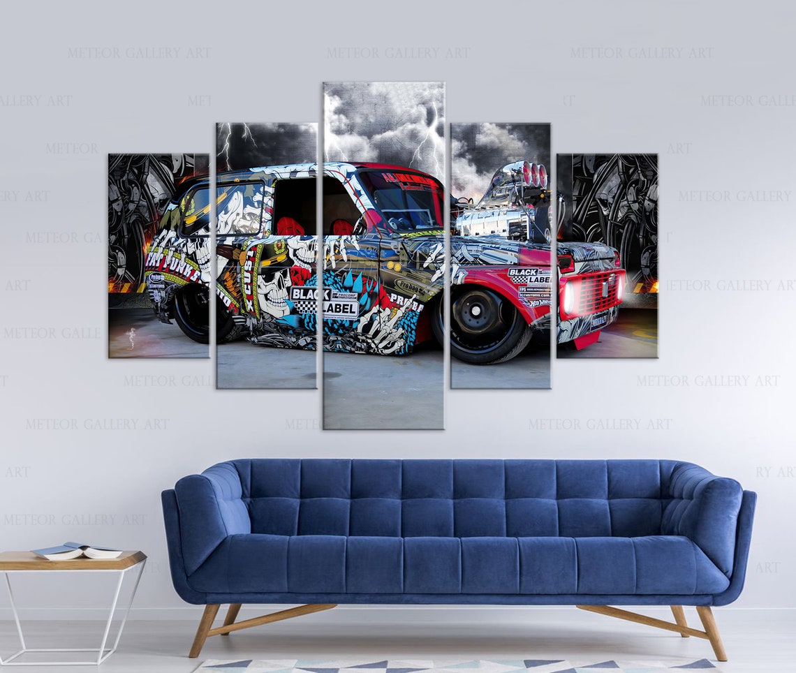 Car Wall Art Graffiti Garage canvas print cars russian Etsy