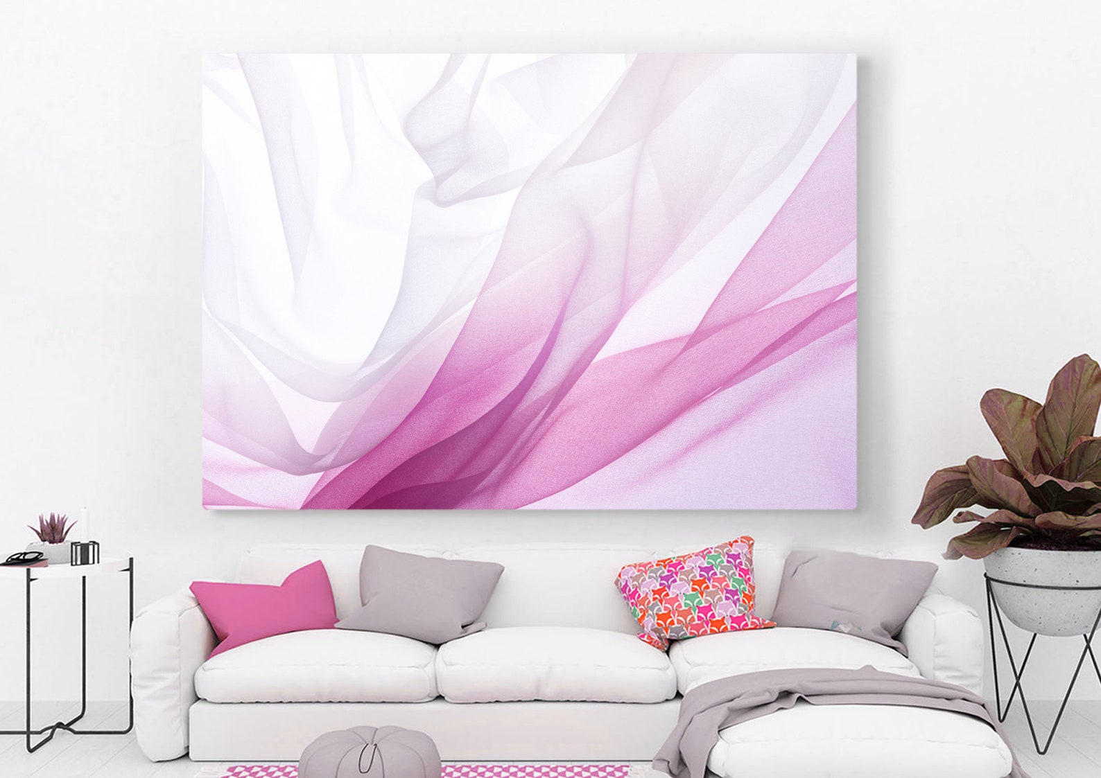 Pink Abstract Wall Art Pink Abstract Art Canvas Print Living Etsy