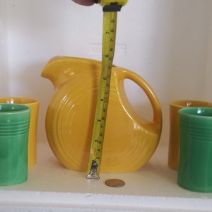 Vintage Fiestaware Small Disc Pitcure & Glasses