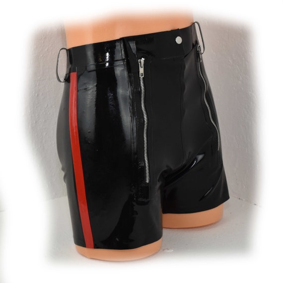 Latex Shorts With Double Zipper Belt Loops XXL 1578 -  Canada