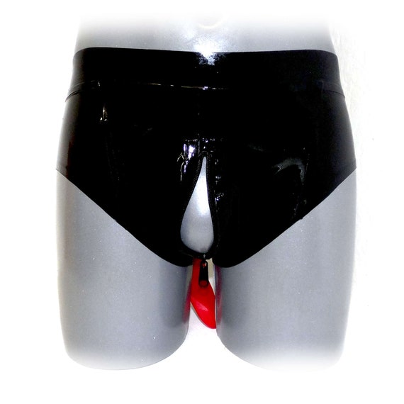 Latex Briefs With Zipper and Anal Condom 0.4 Mm S 4424 