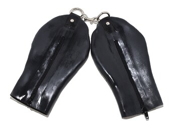 Latex wanten met rits - Maat L - 1 mm extra dik materiaal (4408)