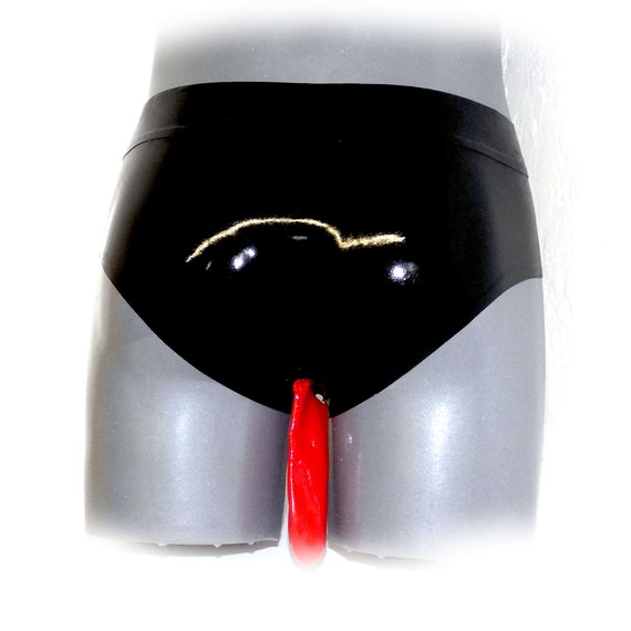 Latex Briefs With Zipper and Anal Condom 0.4 Mm M 3576 