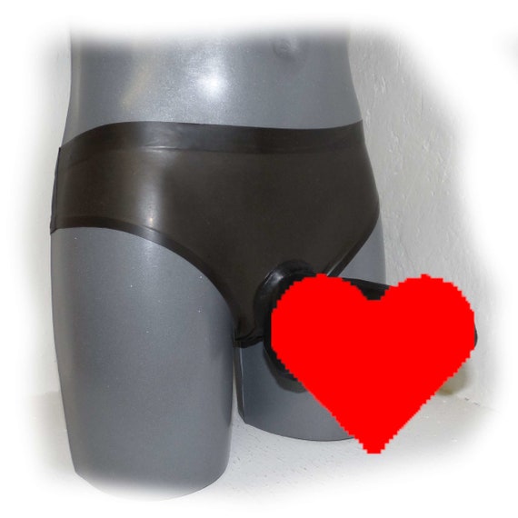 Latex Briefs With Anal Condom and Penis Shaft 0.4 Mm Hand Made