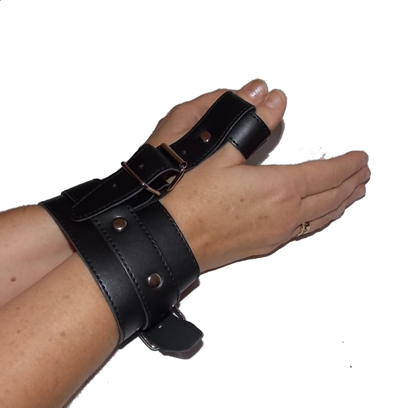 Bondage Arm Cuff Leather Thumb Cuff with Thumb 307 Etsy