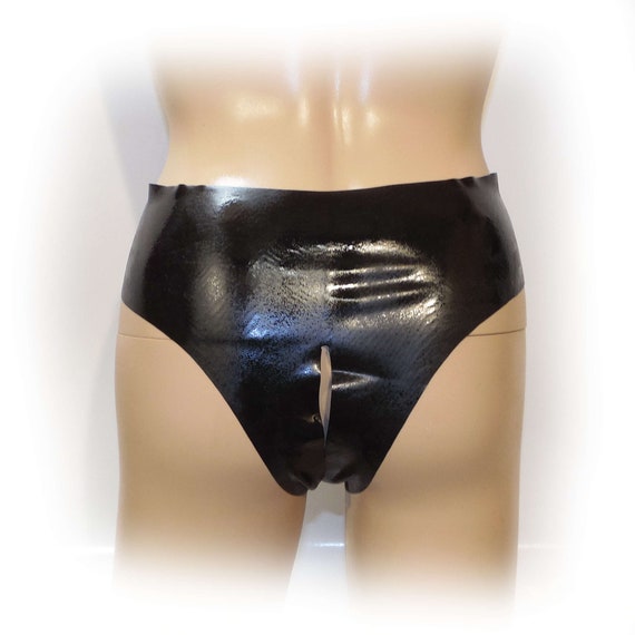 Latex Female Brief Ouvert Black Extra Hot 0,3 Mm Size L 2101 