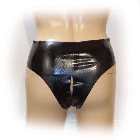 Latex Female Brief Ouvert Black Extra Hot 0,3 Mm Size L 2101