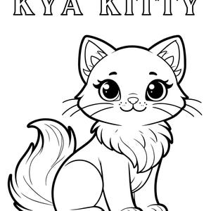 Cute Cat Coloring Book for Kids | Easy to Color Pages with Named Kittens | Printable Coloring PDF | Digital Download for Cat Lovers