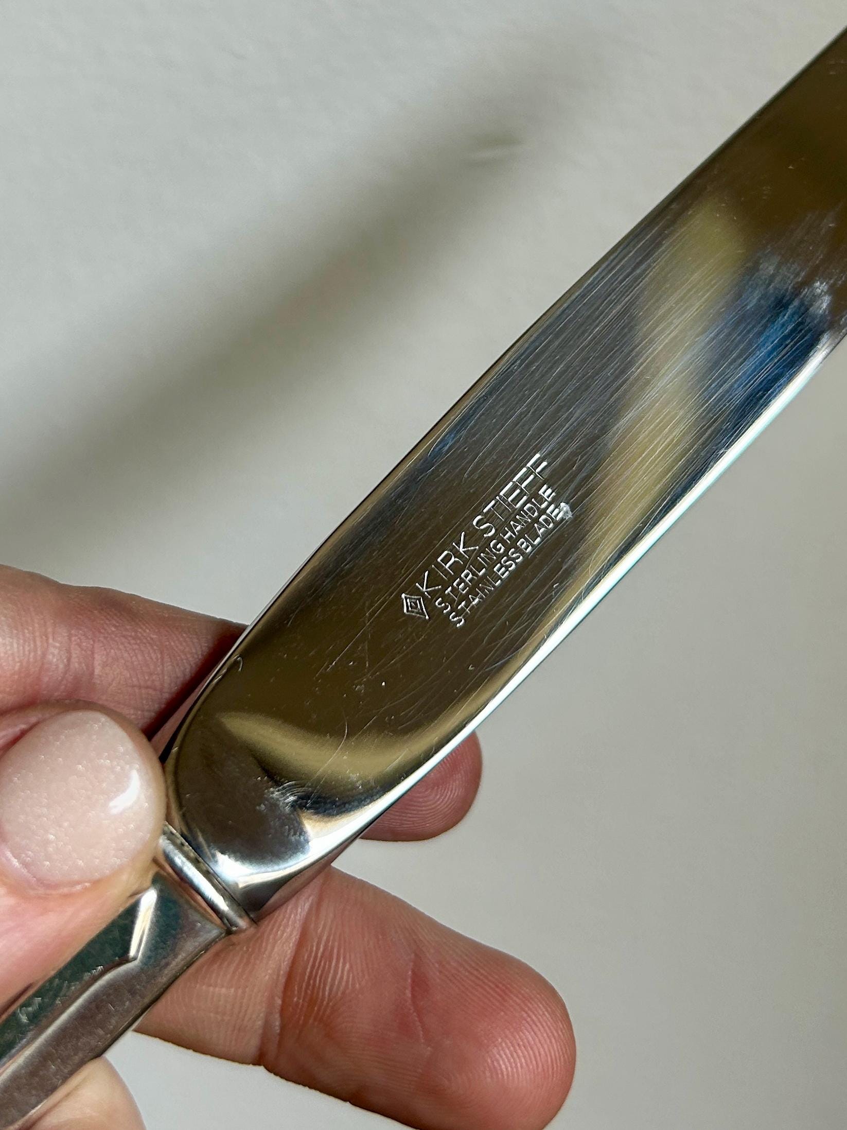 Vintage S Kirk & Son Sterling Silver Dinner Knife | Gold Accent - Etsy