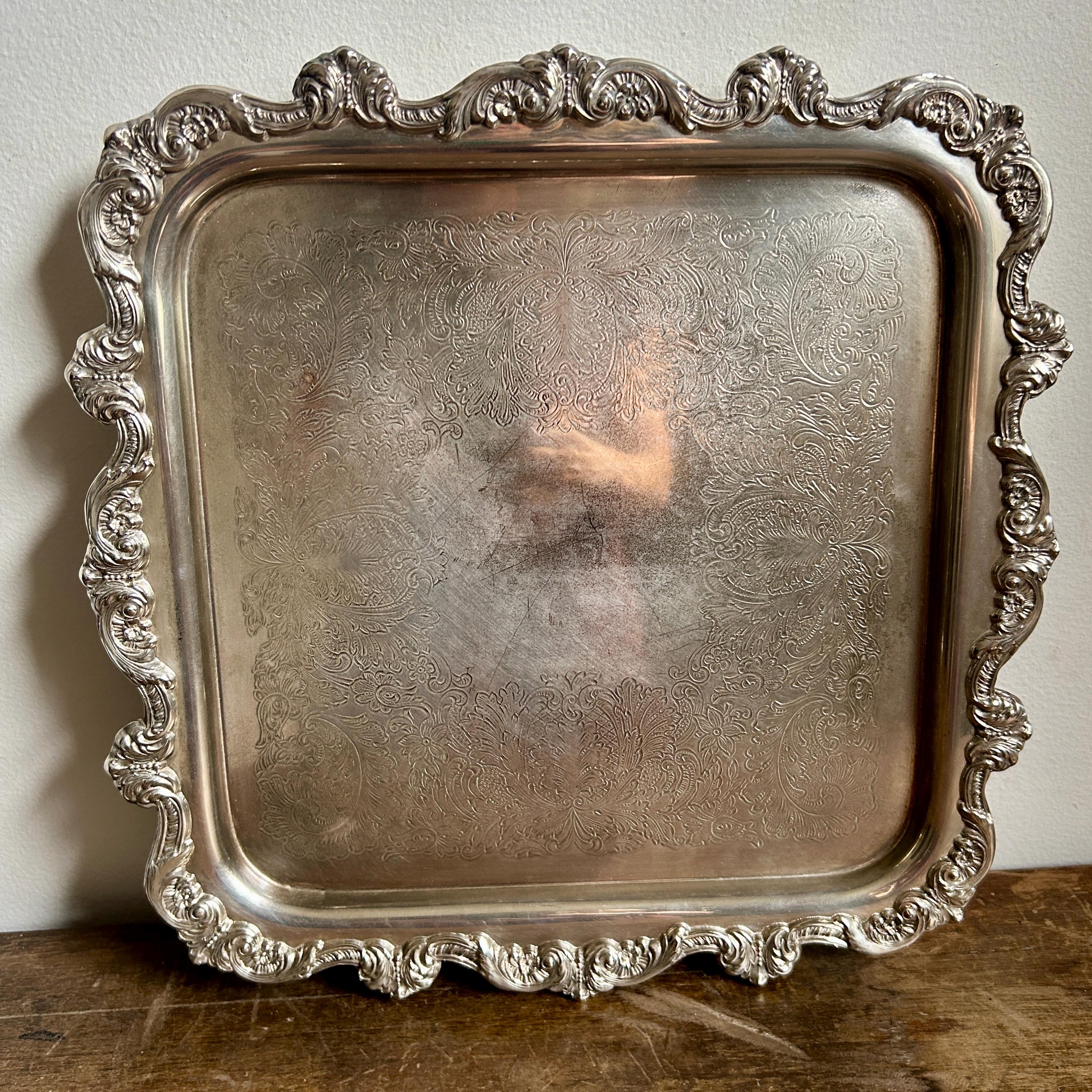 Antique Royal English by Wallace Silver Plated Square Baroque