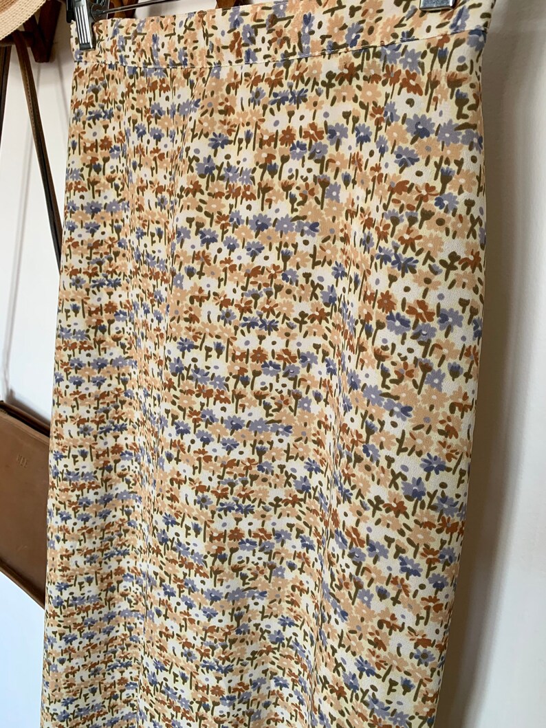 90/'s High Waisted Floral Maxi Skirt Sz Small