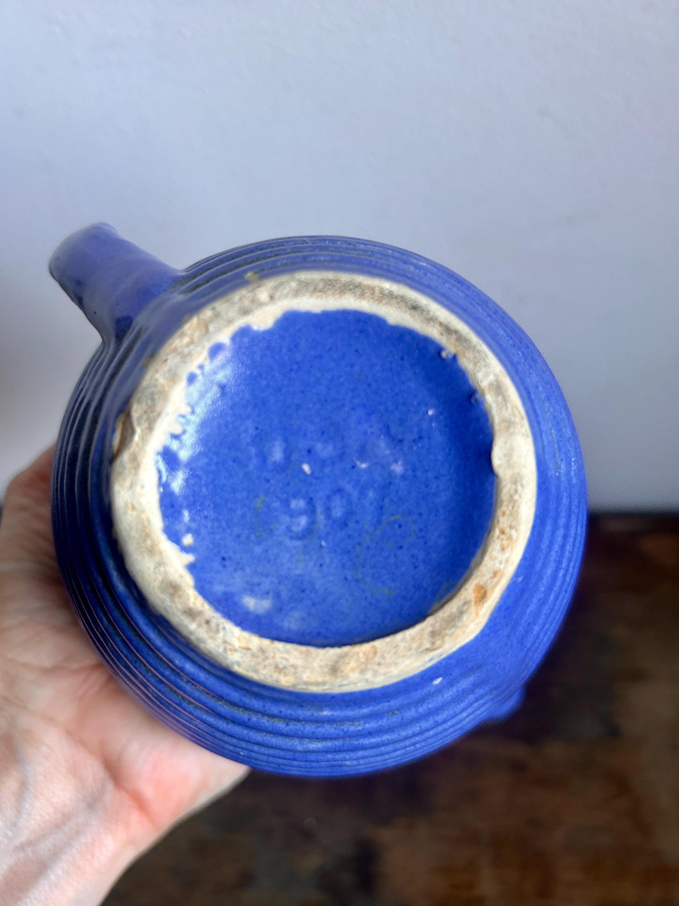 Vintage BAUER Pottery Blue Beehive Pitcher | Ringware 907 Vase - Etsy
