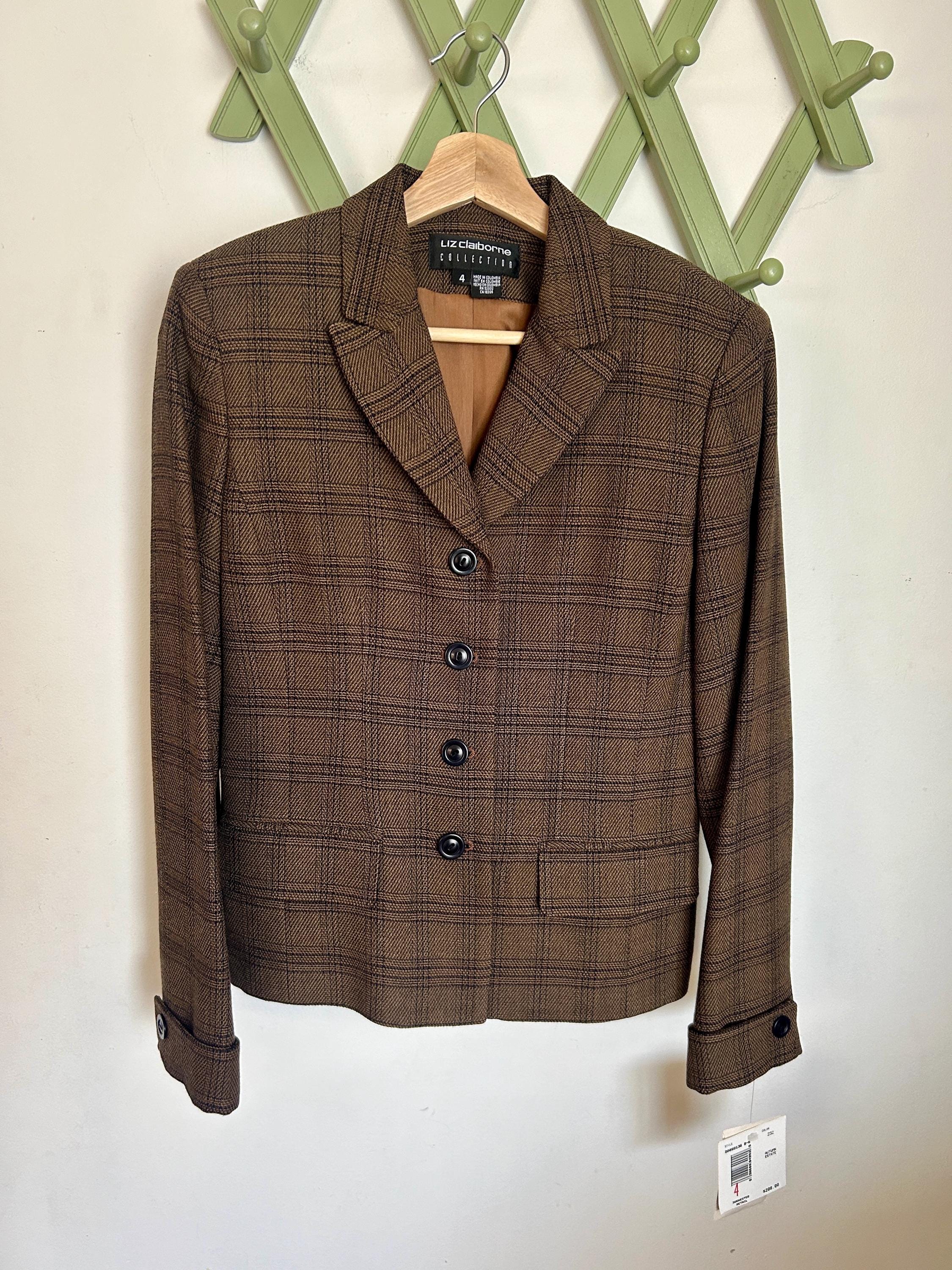 激安の 90's Vintage Deadstock Women's Size Blazer Blend Wool Plaid トップス