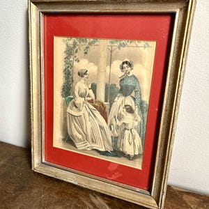 19th Century Framed Print, Matted and Framed | Antique Etching Artwork | Cottagecore Colonial