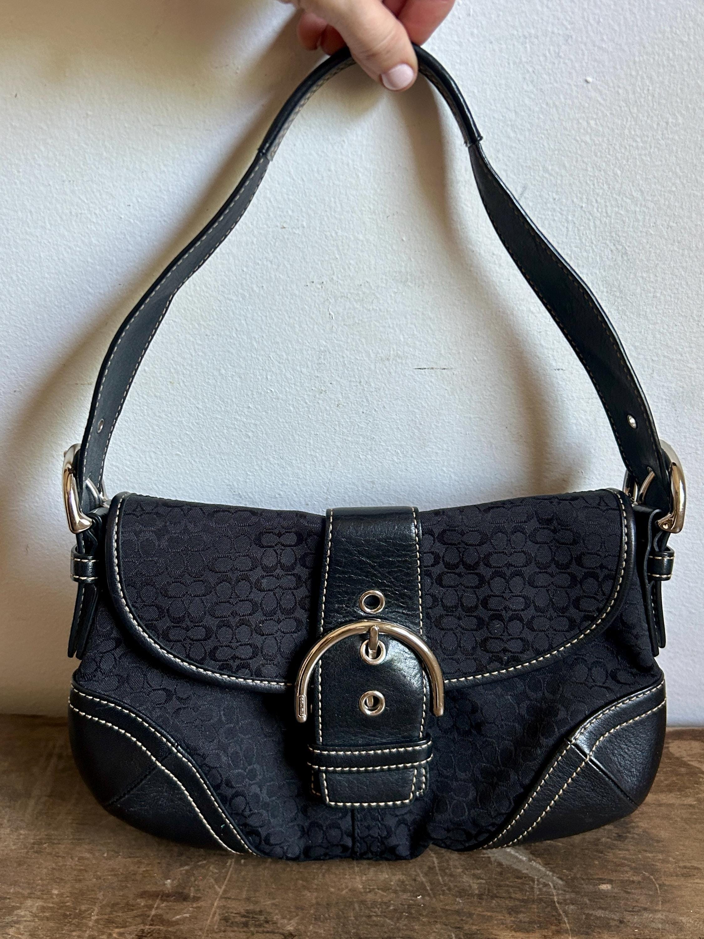 Coach Soho Leather Shoulder Bag Black Small Crossbody Purse