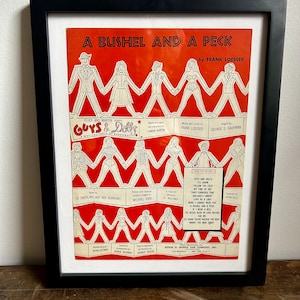 Framed Sheet Music from 1950 Production of &quot;A Bushel and A Peck&quot; | Vintage Sheet Music