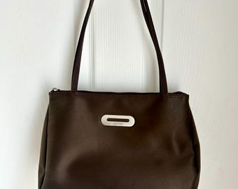 Y2K Botkier Black Leather Studded Shoulder Bag With Zipper