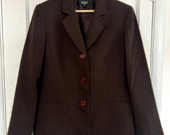 Blazer vintage anni '90 color cioccolato da donna, taglia grande / Blazer oversize