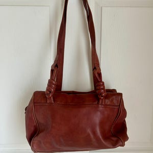Bolso de hombro vintage de piel marrón Y2K / Cartera marrón 100 % de piel auténtica de Architect