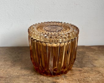 Vintage Amethyst Lidded Glass Vessel | Colored Glass Decor | Boho Hollywood Regency