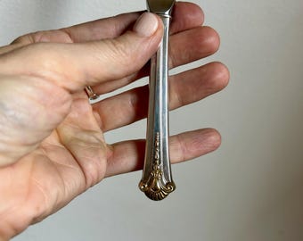 Vintage S Kirk & Son Sterling Silver Butter Knife | Gold Accent - Etsy