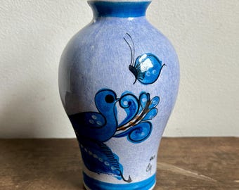 ヴィンテージ トナラ花瓶、手描きの鳥と花のデザイン、11インチ - Etsy