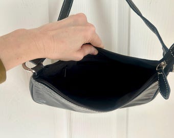 Vintage Y2K Wilson's Leather Mini Black Leather Shoulder Bag