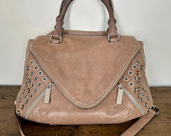Y2K Michael Kors Odette Bag | Vintage Mauve Leather Satchel | Grommet Shoulder Purse