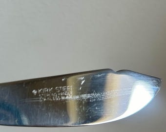 【S.Kirk & Son】【純銀】バターナイフ/スプレッダー スターリング Vintage S Kirk & Son Sterling Silver Butter Knife | Gold Accent - Etsy