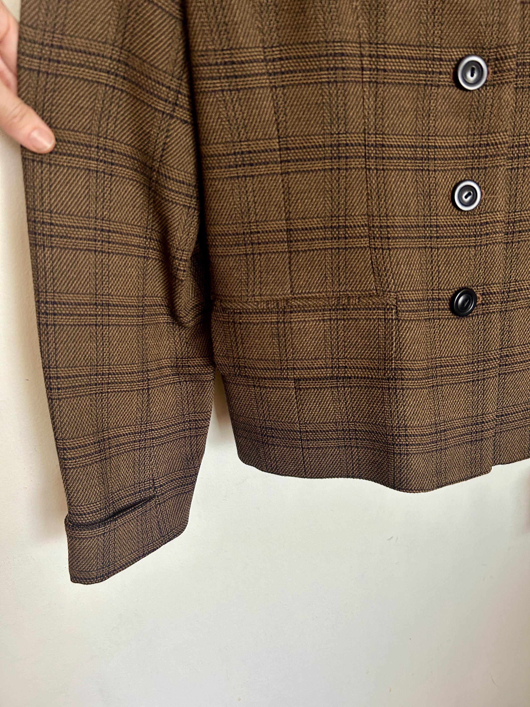 Deadstock Vintage 90's Women's Plaid Wool Blend Blazer Size