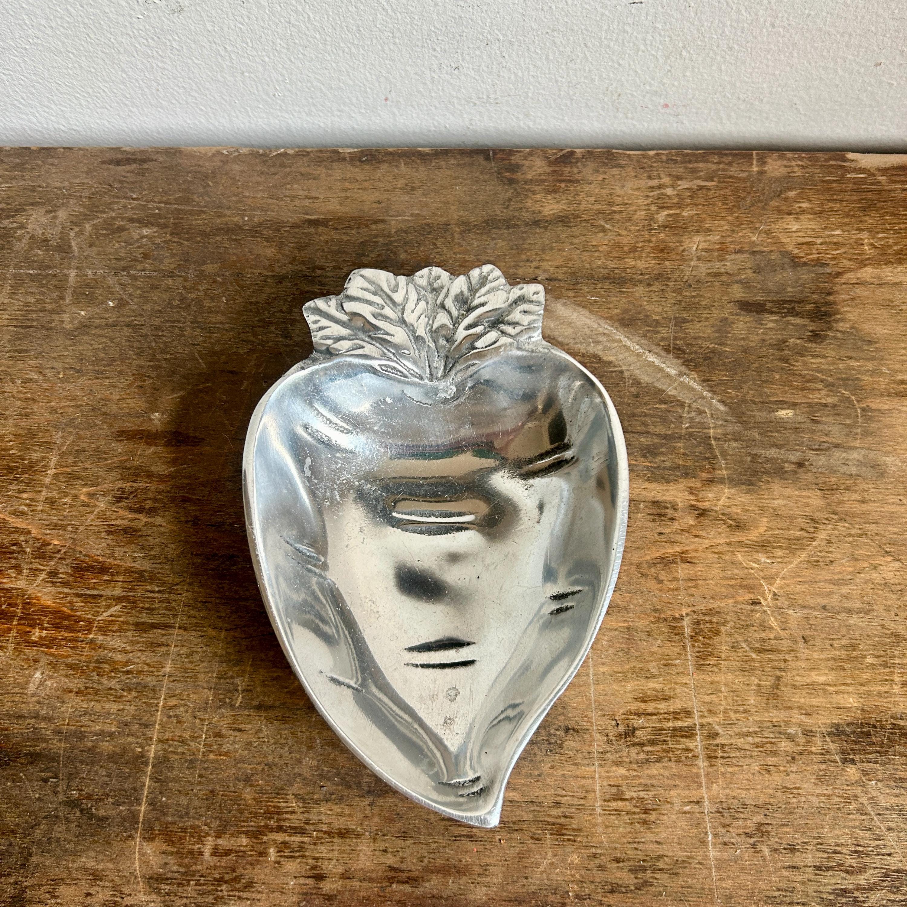 Vintage Pewter Carrot Trinket Bowl | Candy Dish | Farmhouse
