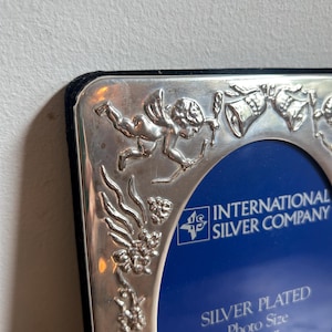 Vintage International Silver Company Versilberter Bilderrahmen und Album | Cherubim Silber 5x7 Bilderrahmen