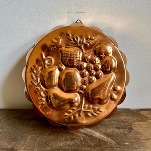 Vintage Fruit Themed Copper Mold | Vintage Wall Hanging | Cottagecore Farmhouse
