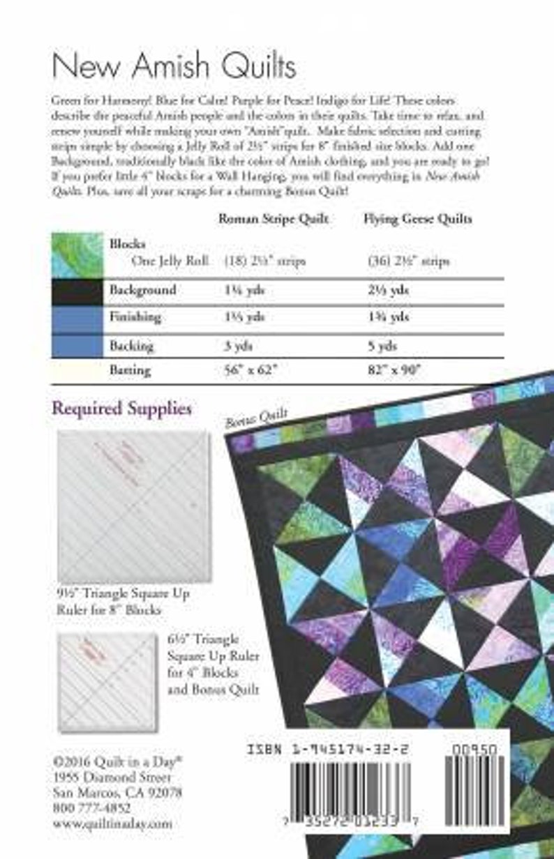 New Amish Quilt Pattern 1233QD Etsy