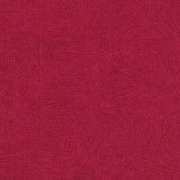 Red Swirl batik fabric by the yard - BE42-C1