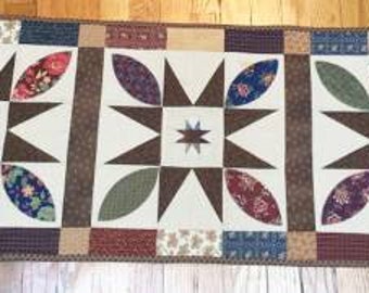 Blooming Stars Table Runner Pattern - CLPDHE008