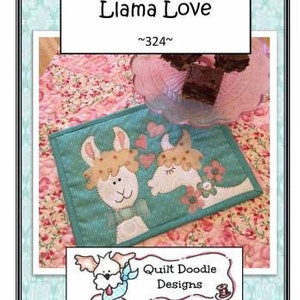 Llama Love Mug Rug Pattern - QD-324