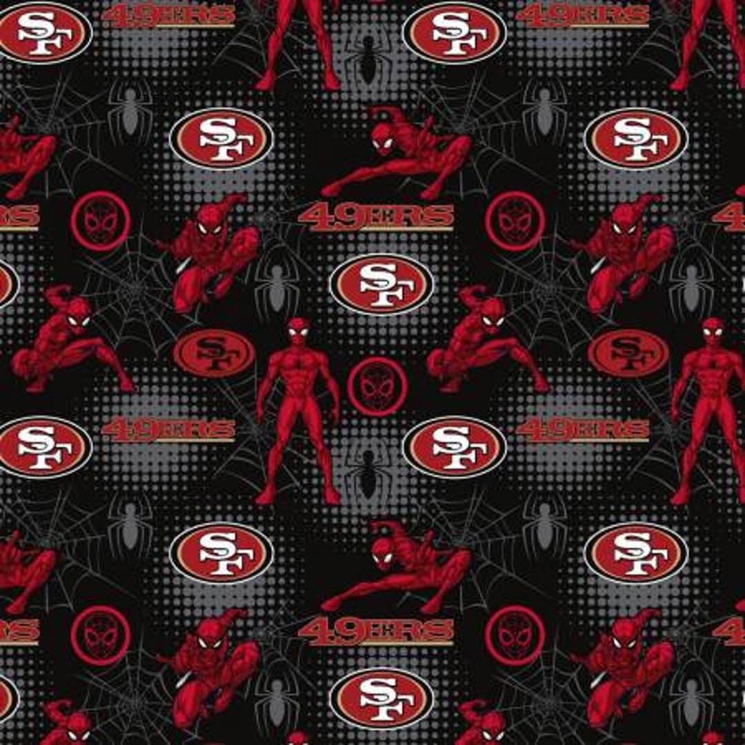 NFL Marvel Spider-man San Francisco 49ers Cotton Fabric by the