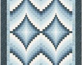 Queen Double Diamonds Bargello Quilt Pattern - CJC-53261, paper