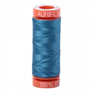 Aurifil Mako Cotton Embroidery Thread 50wt 220yds Medium Teal - 20050-101125, aurifil medium teal thread